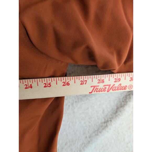 Cabelas Jacket Mens Large Orange Canvas Zip Up Hooded Lined Cowl Neck Winter - Picture 9 of 16